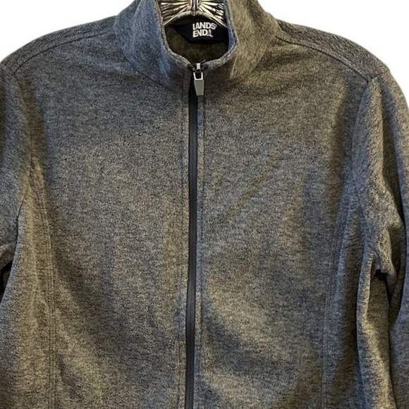 Lands' End Women's Gray Fleece Full Zip Jacket Size S Casual Pockets - Picture 2 of 11
